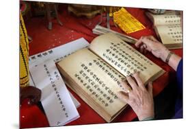 Taoist ceremony in a temple-Godong-Mounted Photographic Print