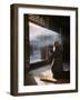 Taoist Monk in Prayer at Temple in Beijing-Dmitri Kessel-Framed Photographic Print