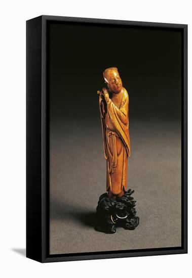 Taoist Philosopher Holding Fungus-Ling Chin in His Hands-null-Framed Stretched Canvas