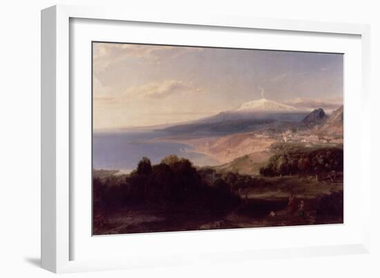 Taormina and Etna, c.1840-Carl Rottmann-Framed Giclee Print