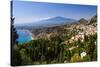 Taormina and Mount Etna Volcano Seen from Teatro Greco (Greek Theatre)-Matthew Williams-Ellis-Stretched Canvas