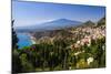 Taormina and Mount Etna Volcano Seen from Teatro Greco (Greek Theatre)-Matthew Williams-Ellis-Mounted Photographic Print