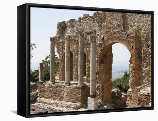 Taormina Theater, Taormina, Sicily, Italy, Europe-Godong-Framed Stretched Canvas