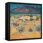 Taos Landscape with Indians (Oil on Canvas)-Walter Ufer-Framed Stretched Canvas