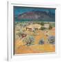 Taos Landscape with Indians (Oil on Canvas)-Walter Ufer-Framed Giclee Print