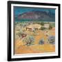 Taos Landscape with Indians (Oil on Canvas)-Walter Ufer-Framed Giclee Print