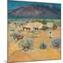 Taos Landscape with Indians (Oil on Canvas)-Walter Ufer-Mounted Giclee Print