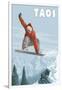 Taos, New Mexico - Jumping Snowboarder-Lantern Press-Framed Art Print