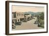 Taos Plaza Street Scene, New Mexico-null-Framed Art Print