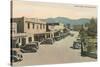 Taos Plaza Street Scene, New Mexico-null-Stretched Canvas