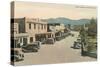 Taos Plaza Street Scene, New Mexico-null-Stretched Canvas