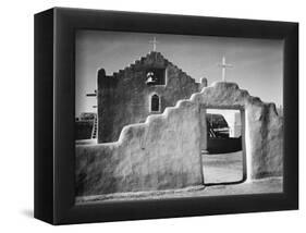 Taos Pueblo Church New Mexico-Ansel Adams-Framed Mini Poster