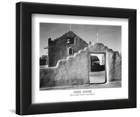 Taos Pueblo Church New Mexico-Ansel Adams-Framed Art Print