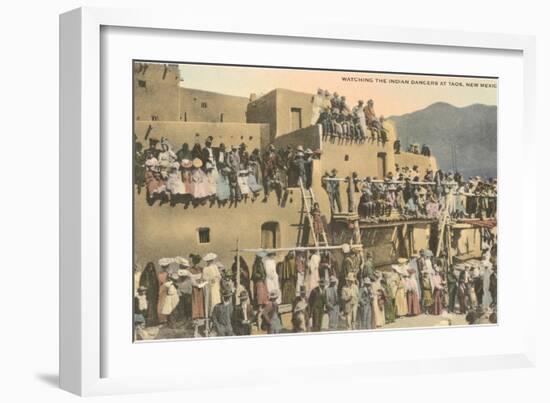 Taos Pueblo Indian Dances, New Mexico-null-Framed Art Print