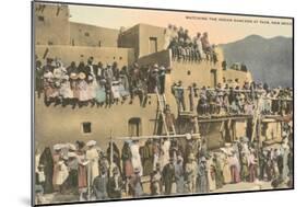 Taos Pueblo Indian Dances, New Mexico-null-Mounted Art Print