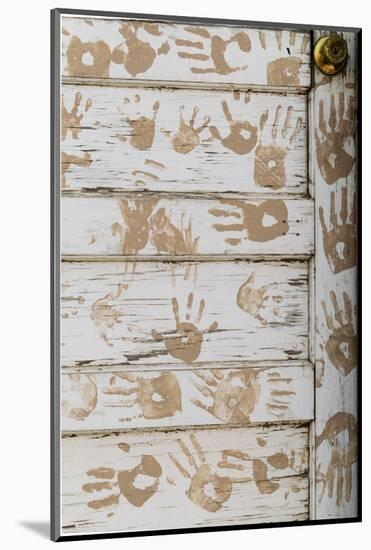 Taos Pueblo, New Mexico, Usa. Handprint door detail.-Julien McRoberts-Mounted Photographic Print