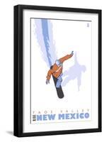 Taos Valley, New Mexico, Snowboard Stylized-Lantern Press-Framed Art Print