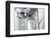 Tap Closeup with Dripping Water-Drop. Water Leaking, Saving Concept.-Andrey_Kuzmin-Framed Photographic Print