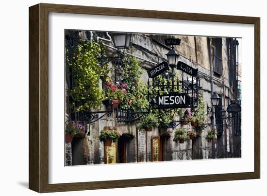 Tapas Bar Signs in Madrid-George Oze-Framed Photographic Print