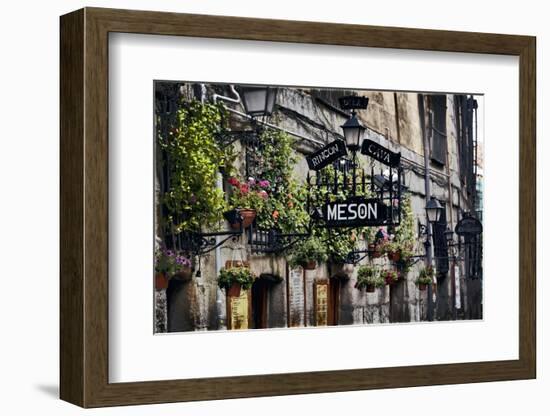 Tapas Bar Signs in Madrid-George Oze-Framed Photographic Print