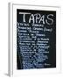 Tapas Menu on Blackboard in a Bar-Martin Skultety-Framed Photographic Print