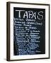 Tapas Menu on Blackboard in a Bar-Martin Skultety-Framed Photographic Print