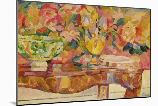 Tapestry and Console, 1912 (Oil on Canvas)-Patrick Henry Bruce-Mounted Giclee Print