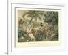 Tapestry Depicting an Indian Scene-null-Framed Giclee Print