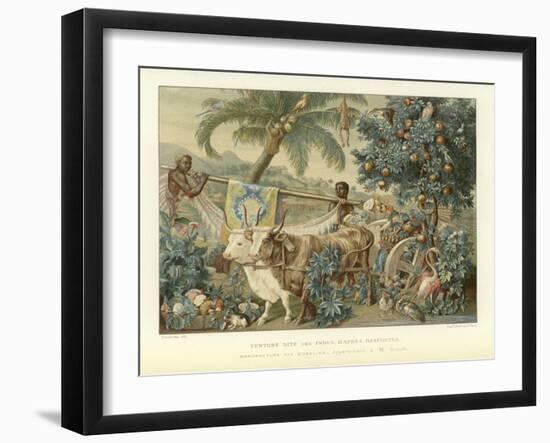 Tapestry Depicting an Indian Scene-null-Framed Giclee Print