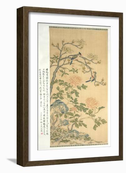 Tapestry Hanging Scroll, Qianlong Period (1736-95)-Qing Dynasty Chinese School-Framed Giclee Print