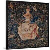 Tapestry: Narcissus. Date/Period: Ca. 1500. Textiles. Wool and silk tapestry. Height: 2,820 mm (...-null-Framed Poster