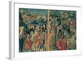 Tapestry with Hunting Scene, Flemish, 1470-1480. Urbino, Italy-Flemish weavers-Framed Art Print