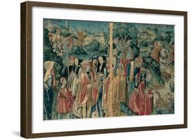 Tapestry with Hunting Scene, Flemish, 1470-1480. Urbino, Italy-Flemish weavers-Framed Art Print