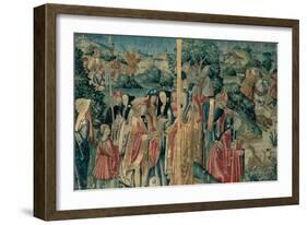 Tapestry with Hunting Scene, Flemish, 1470-1480. Urbino, Italy-Flemish weavers-Framed Art Print