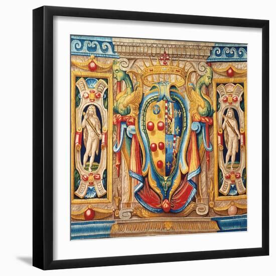 Tapestry with the Medici-Lorena (Lorraine) Coat of Arms-Allori Alessandro-Framed Giclee Print
