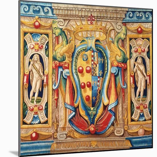 Tapestry with the Medici-Lorena (Lorraine) Coat of Arms-Allori Alessandro-Mounted Giclee Print