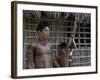 Tapirape Indian Chief and Son, Brazil-null-Framed Photographic Print