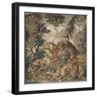 Tapisserie de la Suite des Indes : le Combat d'animaux.-null-Framed Giclee Print