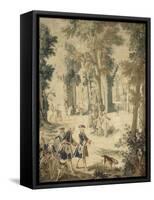 Tapisserie de la tenture : Louis XV tenant le limier-Jean Baptiste Oudry-Framed Stretched Canvas