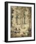 Tapisserie de la tenture : Louis XV tenant le limier-Jean Baptiste Oudry-Framed Giclee Print