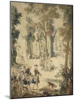 Tapisserie de la tenture : Louis XV tenant le limier-Jean Baptiste Oudry-Mounted Giclee Print