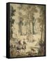 Tapisserie de la tenture : Louis XV tenant le limier-Jean Baptiste Oudry-Framed Stretched Canvas