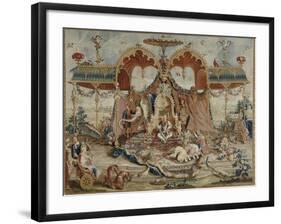 Tapisserie : L'audience du Prince, 1ère pièce de la tenture chinoise-Guy-Louis Vernansal-Framed Giclee Print