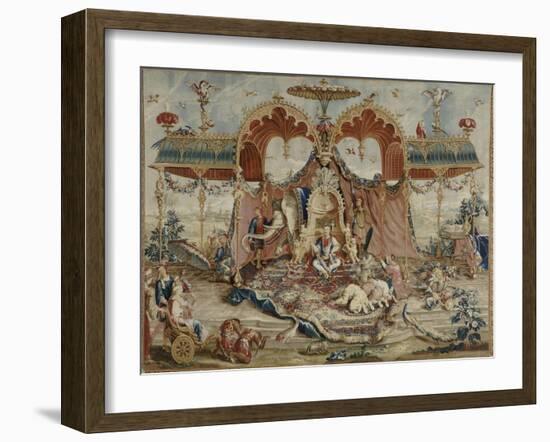 Tapisserie : L'audience du Prince, 1ère pièce de la tenture chinoise-Guy-Louis Vernansal-Framed Giclee Print