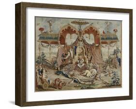 Tapisserie : L'audience du Prince, 1ère pièce de la tenture chinoise-Guy-Louis Vernansal-Framed Giclee Print