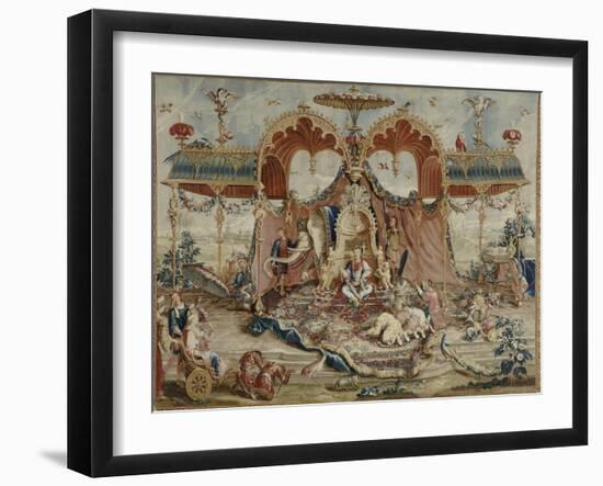 Tapisserie : L'audience du Prince, 1ère pièce de la tenture chinoise-Guy-Louis Vernansal-Framed Giclee Print