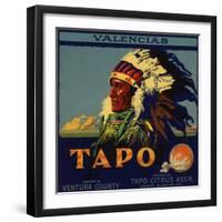 Tapo Brand - Santa Susana, California - Citrus Crate Label-Lantern Press-Framed Art Print