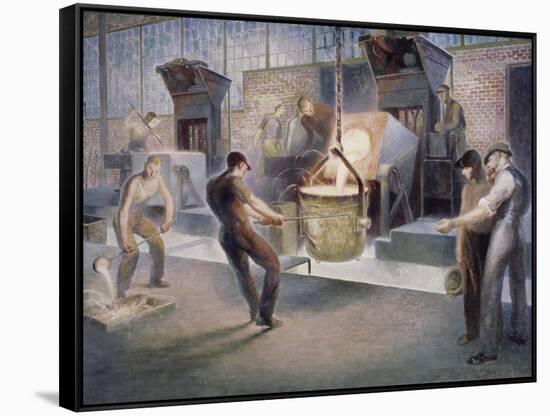 Tapping Induction Furnace-Edmund M. Ashe-Framed Stretched Canvas