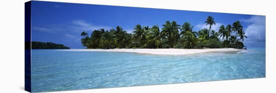 Tapuaetai Motu from the Lagoon, Aitutaki, Cook Islands-null-Stretched Canvas