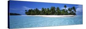 Tapuaetai Motu from the Lagoon, Aitutaki, Cook Islands-null-Stretched Canvas